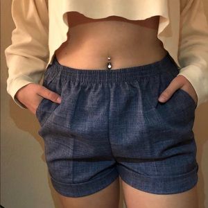 Fabric blue shorts!